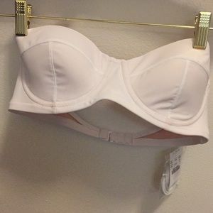 J Crew white bandeau swimsuit top! NWT!
